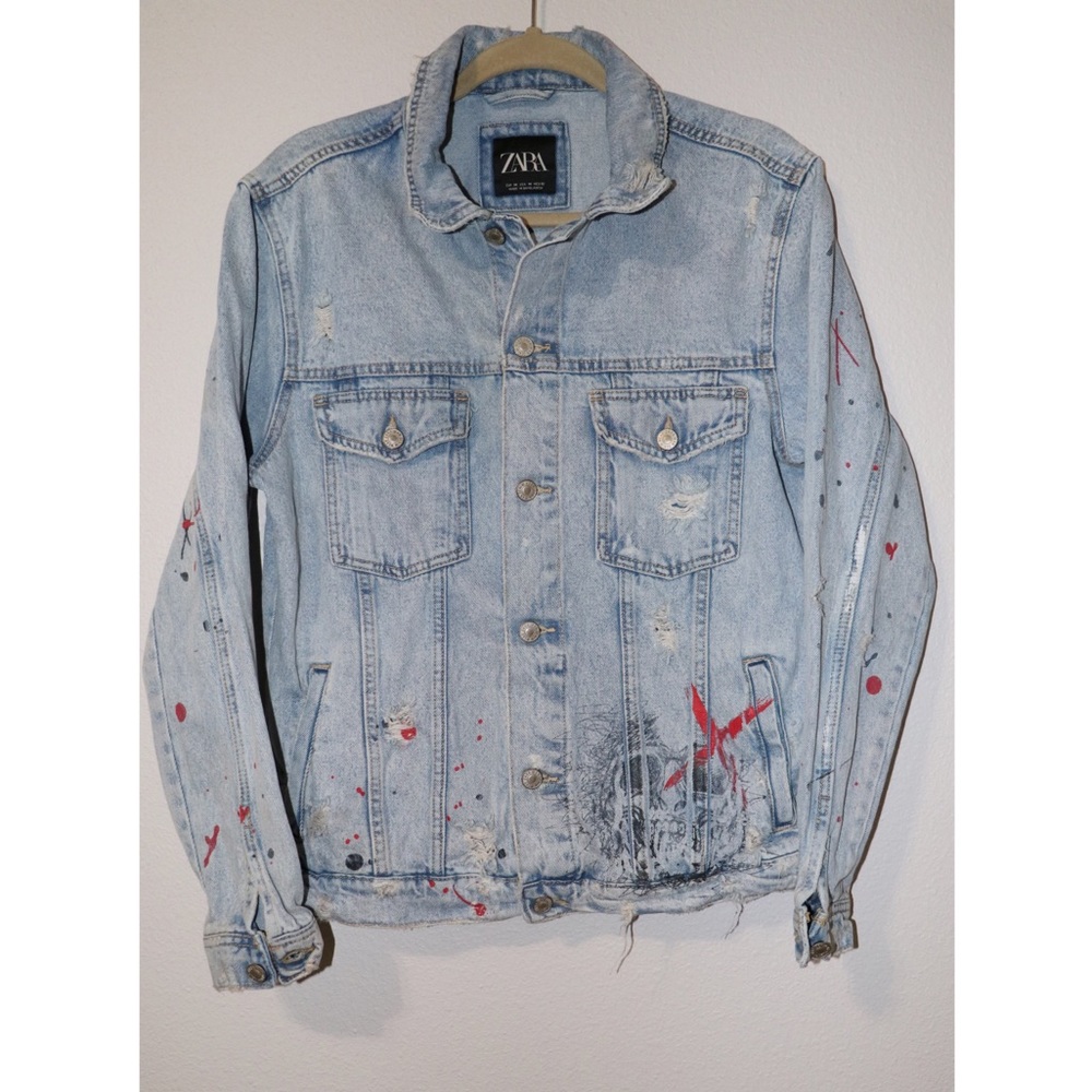 Zara Men’s Distressed Jean Jacket